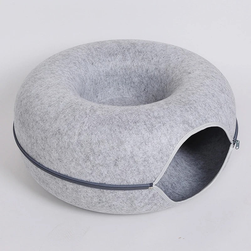 KittyTunnel® – 2-in-1 Donut Cat Bed & Play Tunnel