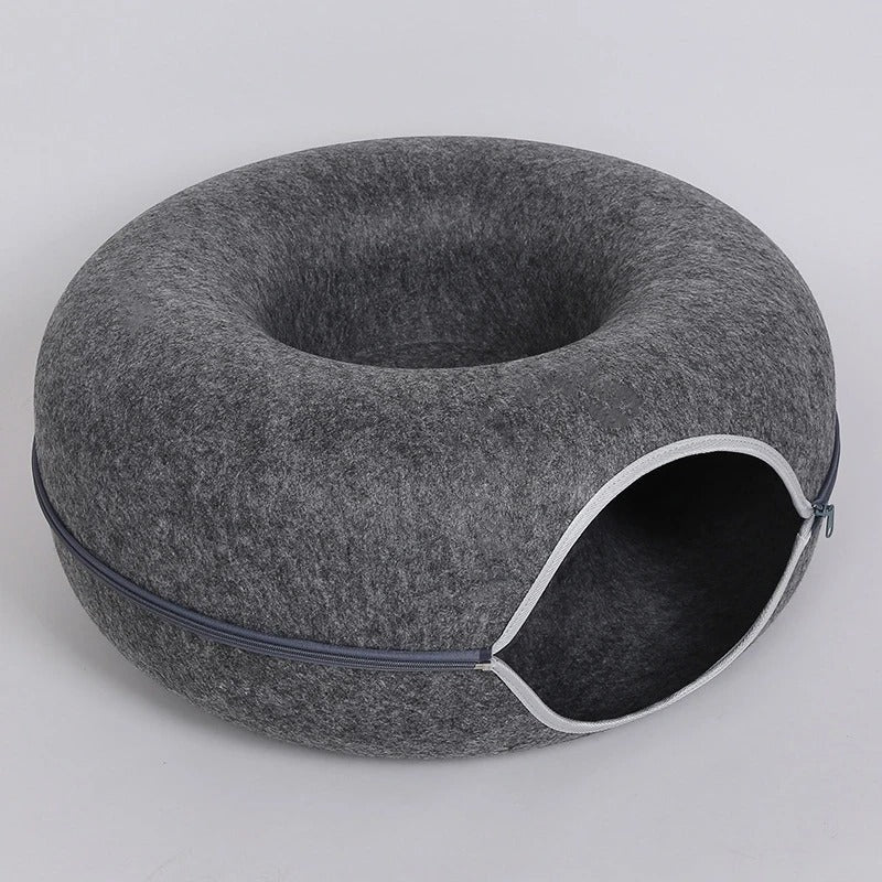 KittyTunnel® – 2-in-1 Donut Cat Bed & Play Tunnel