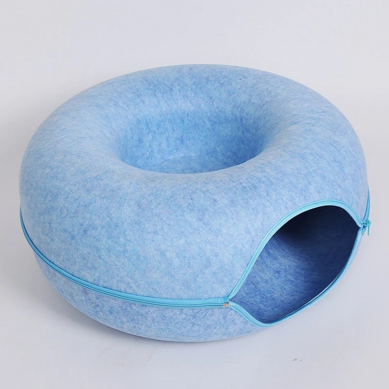 KittyTunnel® – 2-in-1 Donut Cat Bed & Play Tunnel