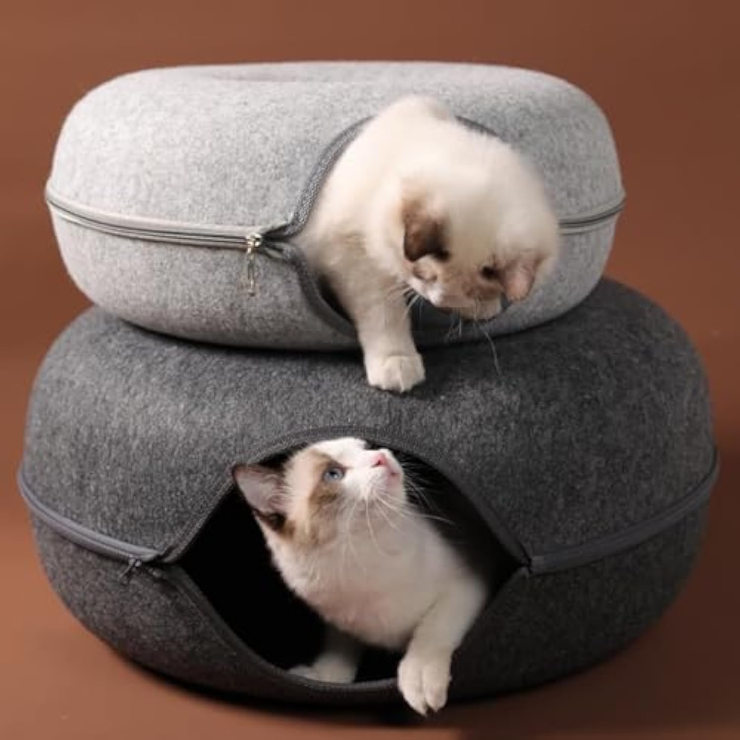 KittyTunnel® – 2-in-1 Donut Cat Bed & Play Tunnel