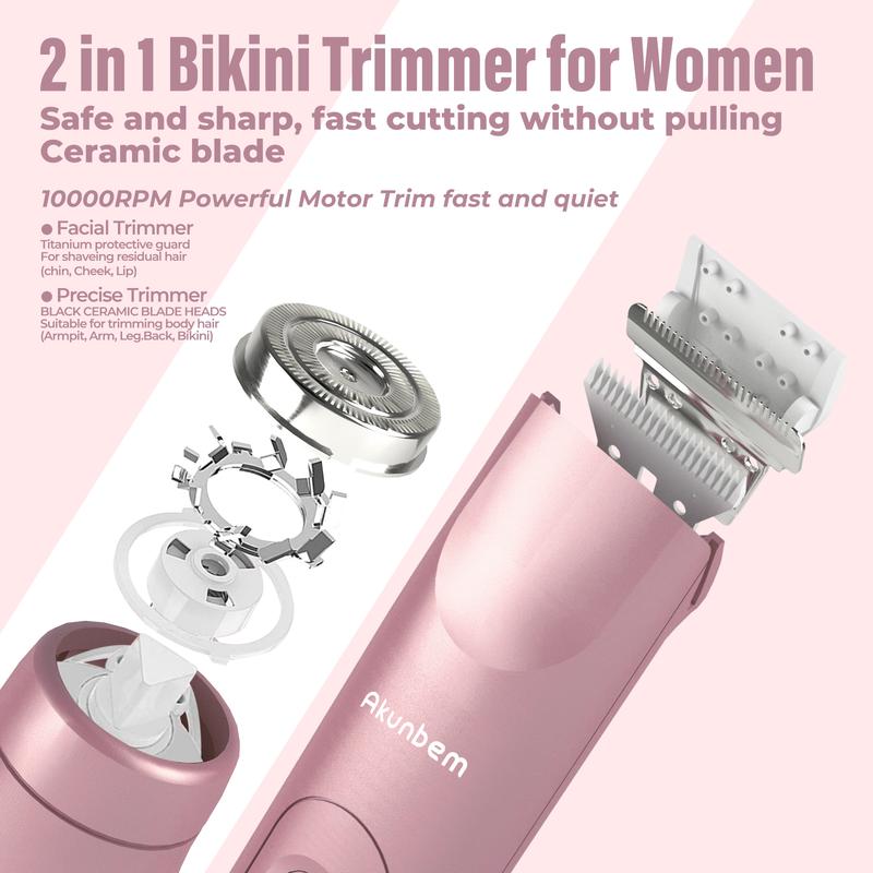 Akunbem - 2 in 1 Bikini Trimmer for Women